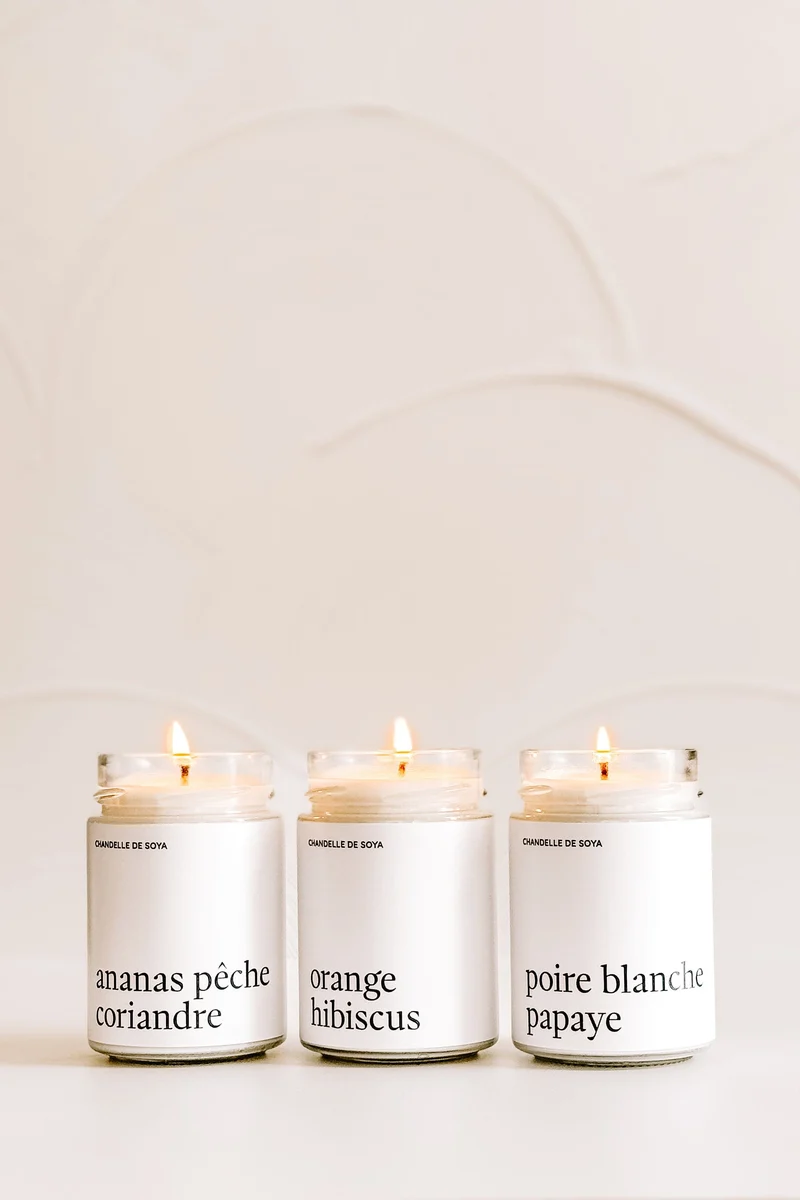 TRIO CHANDELLES DE SOYA - Fruitées - 314 ml