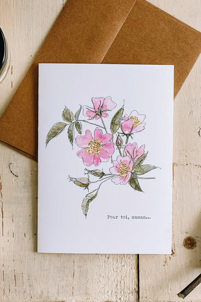 CARTE - Églantine - collaboration avec Stéphanie Renière Illustration
