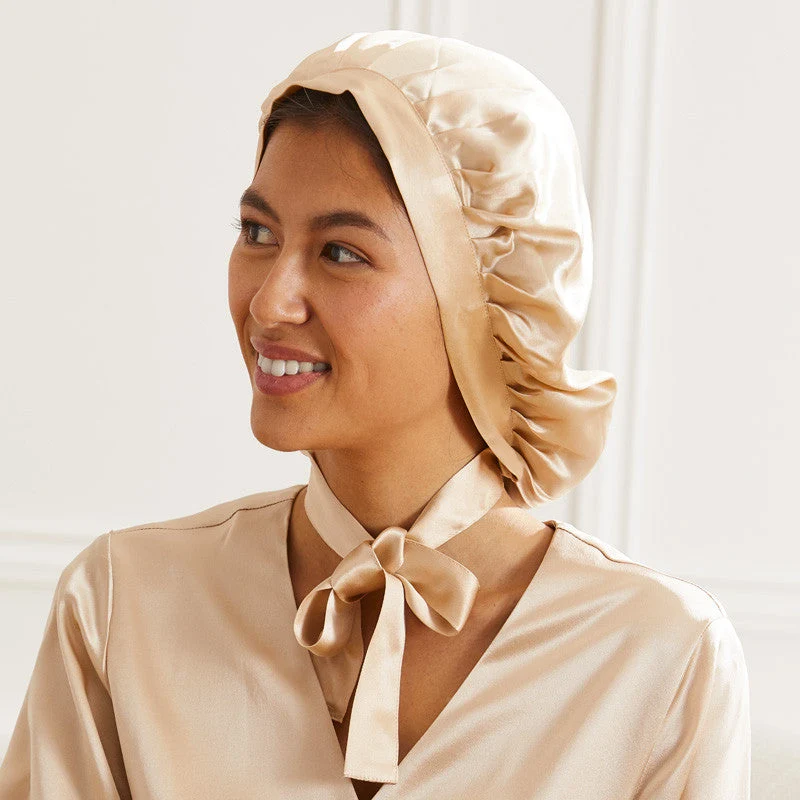 Large bonnet de nuit en soie