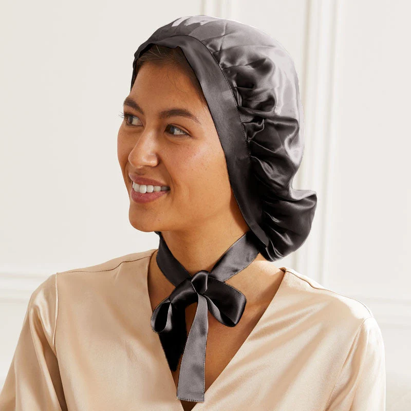 Large bonnet de nuit en soie