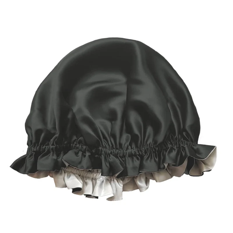 Bonnet de nuit en soie réversible