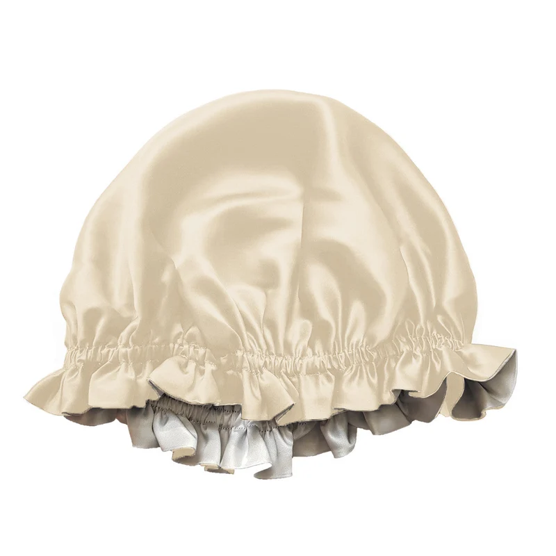 Bonnet de nuit en soie réversible