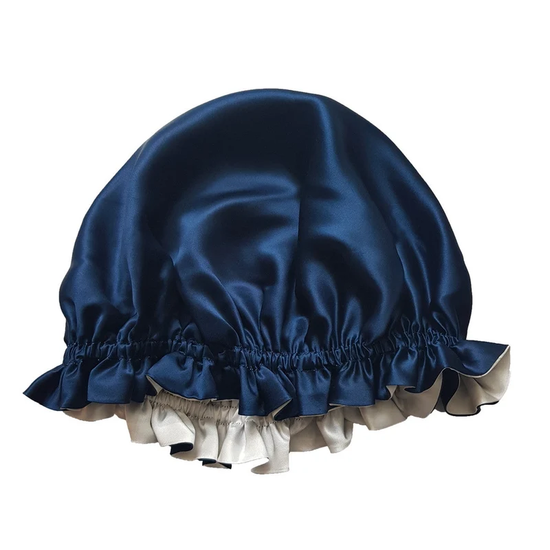 Bonnet de nuit en soie réversible