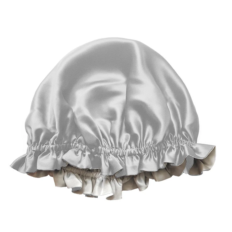 Bonnet de nuit en soie réversible