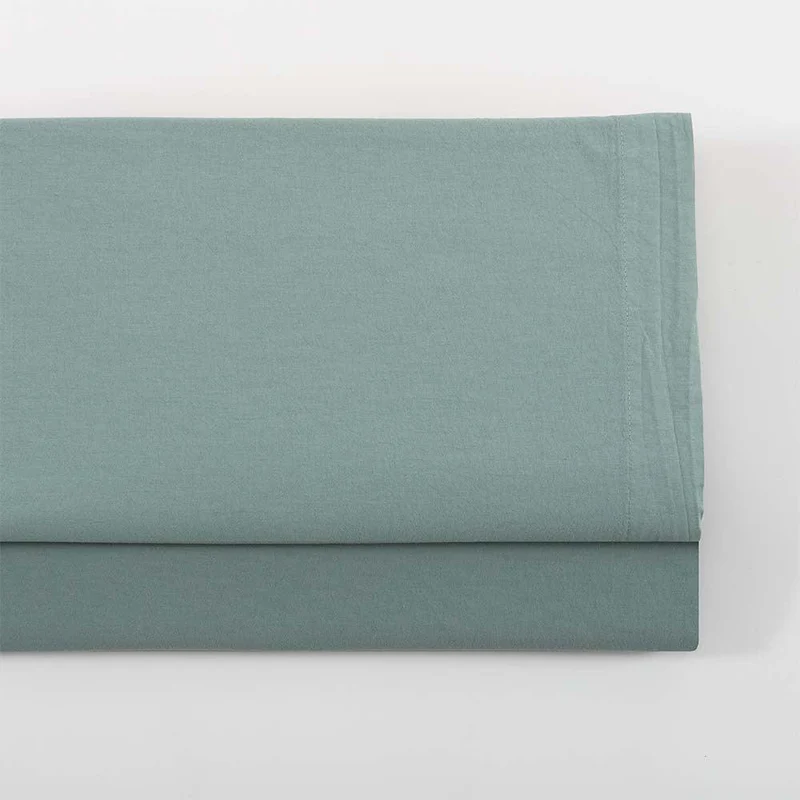 Drap plat coton lavé