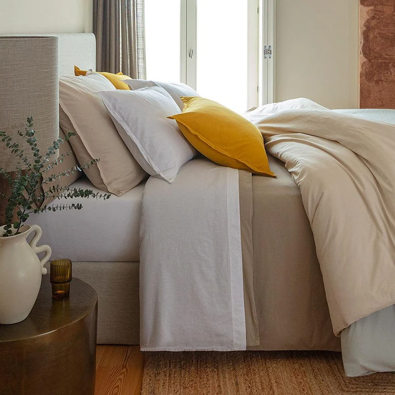 Drap housse coton lavé