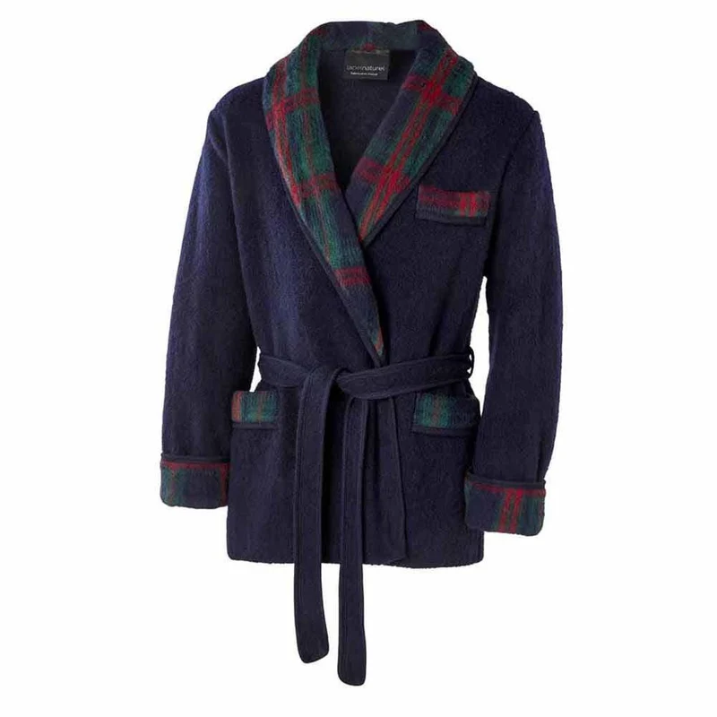 Veston laine des Pyrénées homme uni col écossais Label Naturel