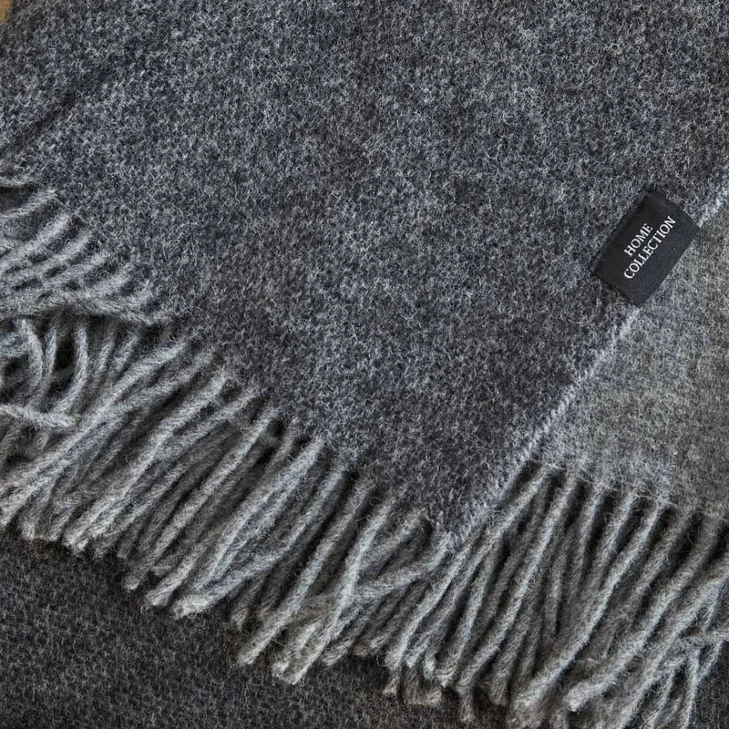 Plaid pure laine Mérinos & Cachemire bicolore Gourette