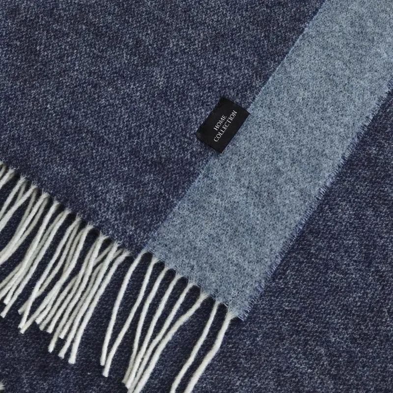 Plaid pure laine Mérinos & Cachemire bicolore Gourette