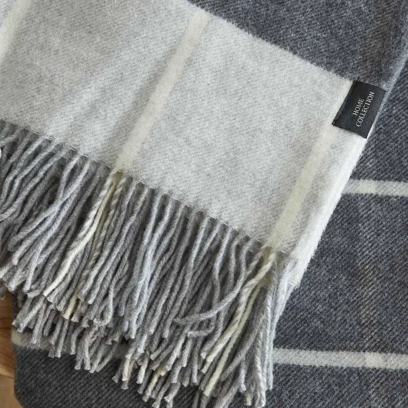 Plaid pure laine Mérinos & Cachemire Ossau carreaux