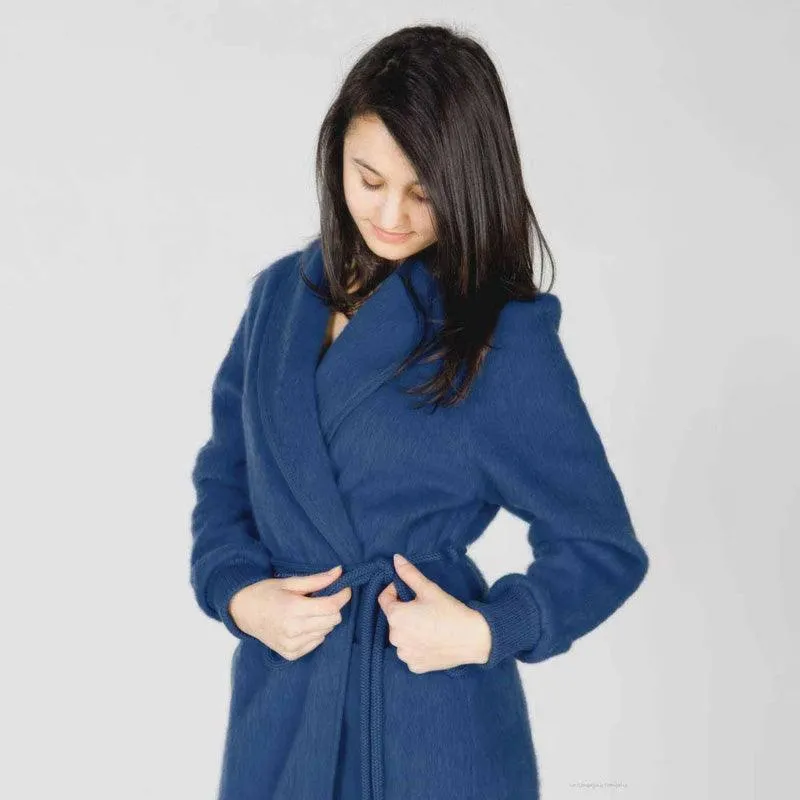 Robe de chambre enfant col chale poignets tricot