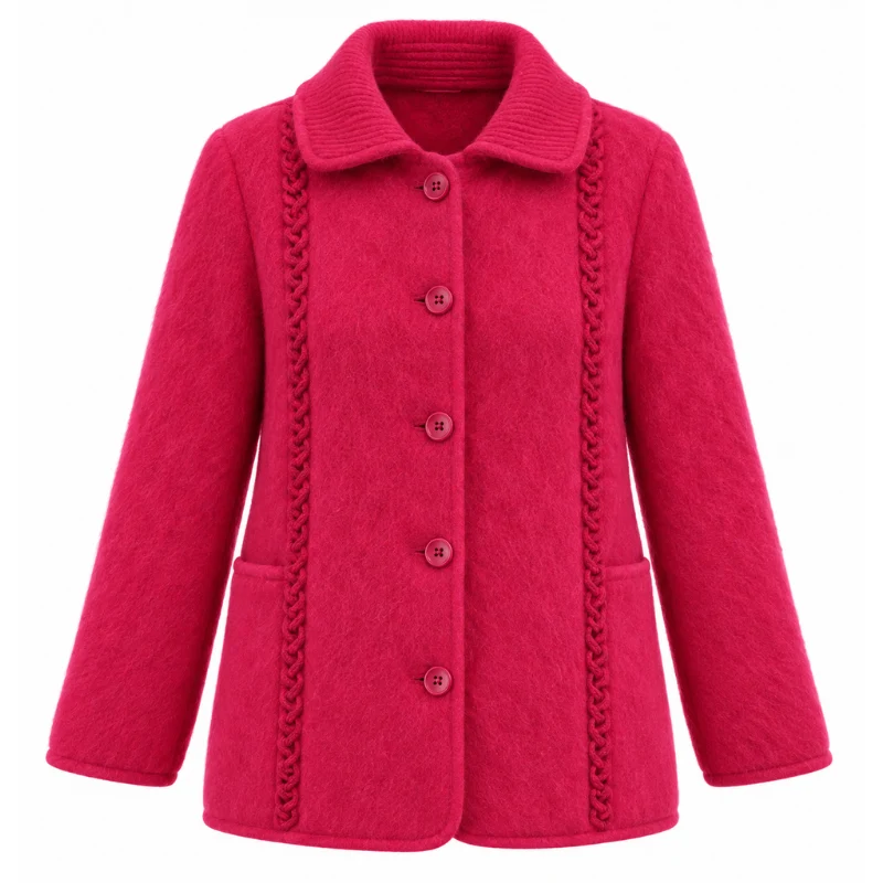 Veste torsades col tricot 100% laine des Pyrénées