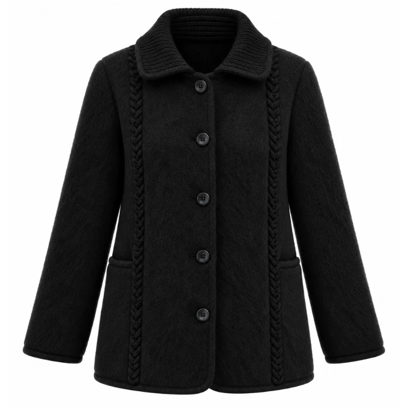 Veste torsades col tricot 100% laine des Pyrénées