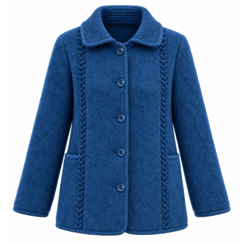 Veste torsades col tricot 100% laine des Pyrénées