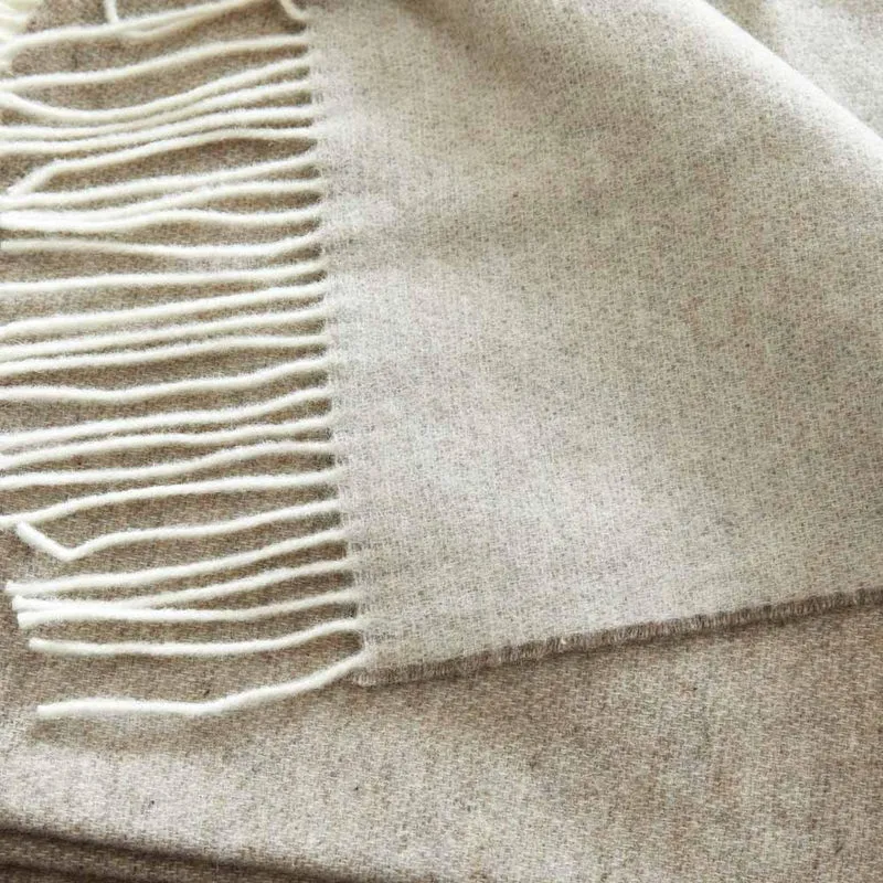 Plaid pure laine Mérinos & Cachemire Ossau uni