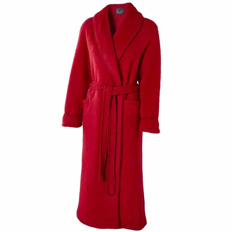 Robe de chambre croisée col châle poignets revers