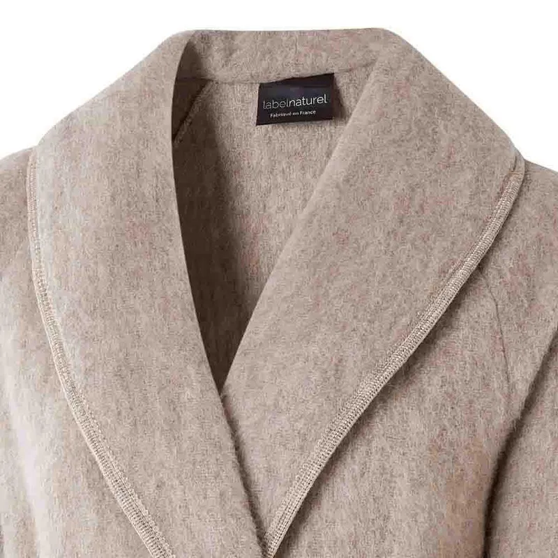 Robe de chambre croisée col châle poignets revers