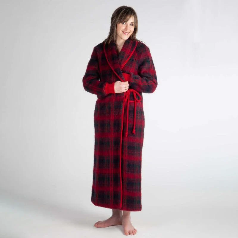 Robe de chambre croisée col chale poignets tricot