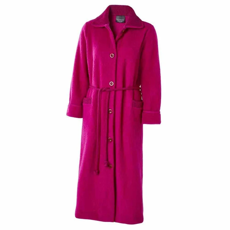 Robe de chambre boutonnée col tricot
