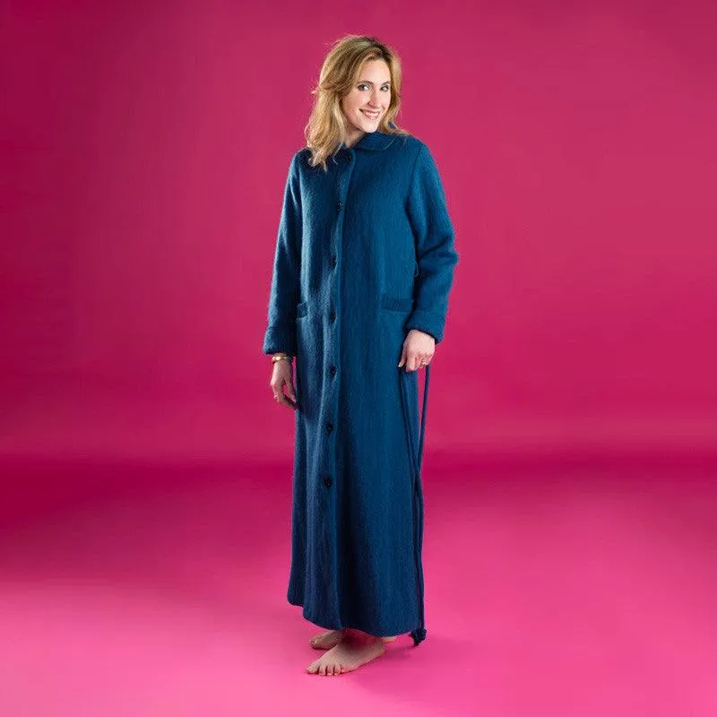 Robe de chambre boutonnée col tricot