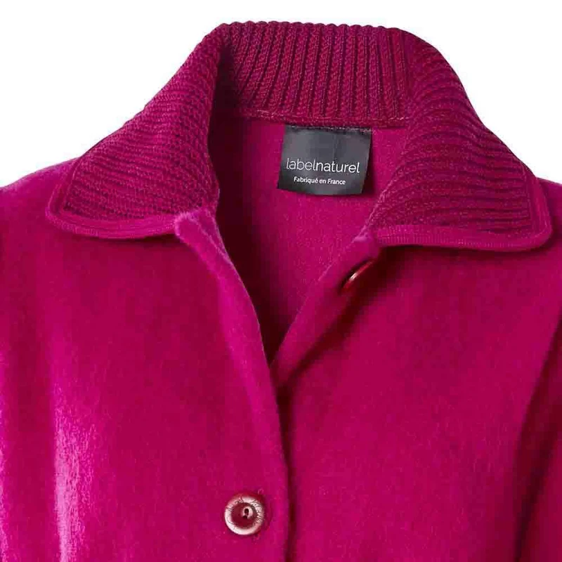 Robe de chambre boutonnée col tricot