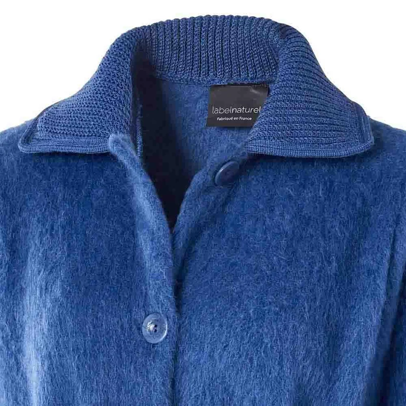 Robe de chambre boutonnée col tricot