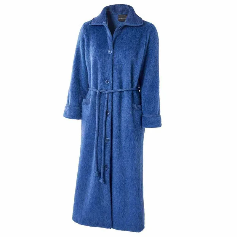 Robe de chambre boutonnée col tricot