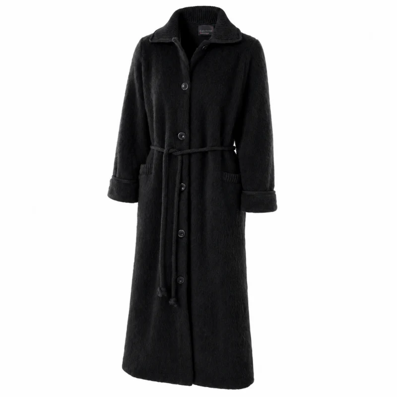 Robe de chambre boutonnée col tricot