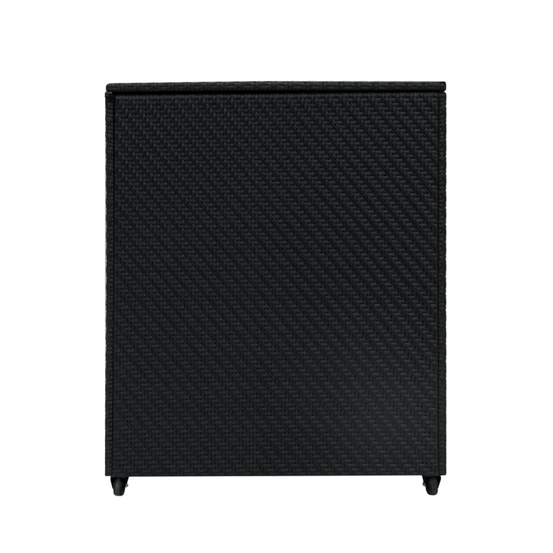 Coffre de Rangement d'Extérieur 996 L en Rotin Noir