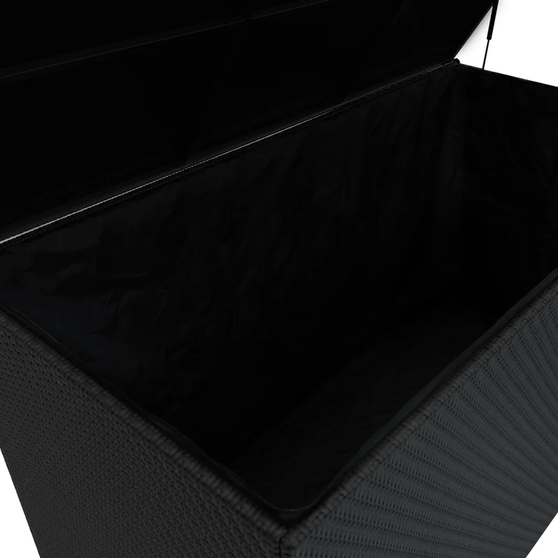 Coffre de Rangement d'Extérieur 996 L en Rotin Noir