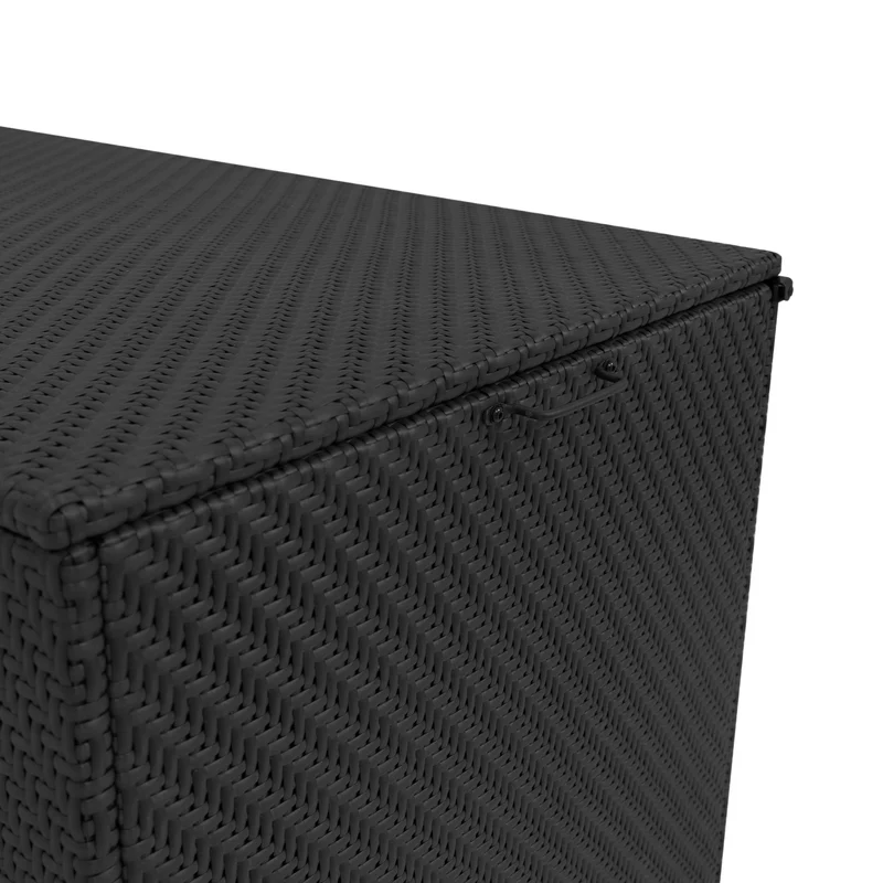 Coffre de Rangement d'Extérieur 700 L en Rotin Noir
