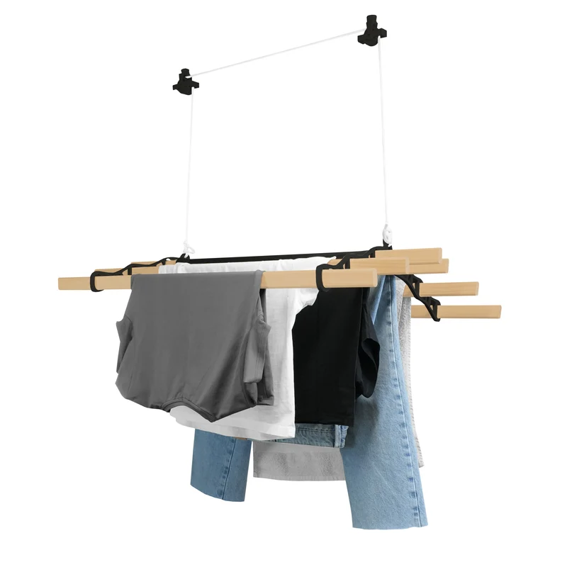 Étendoir à Linge Suspendu de 0,9 m - Noir