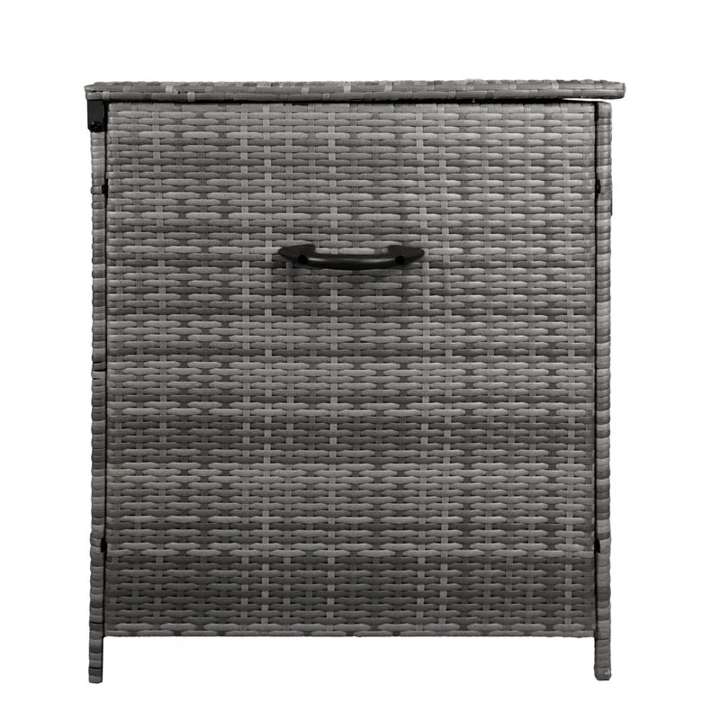 Coffre de Rangement d'Extérieur 582 L en Rotin Gris