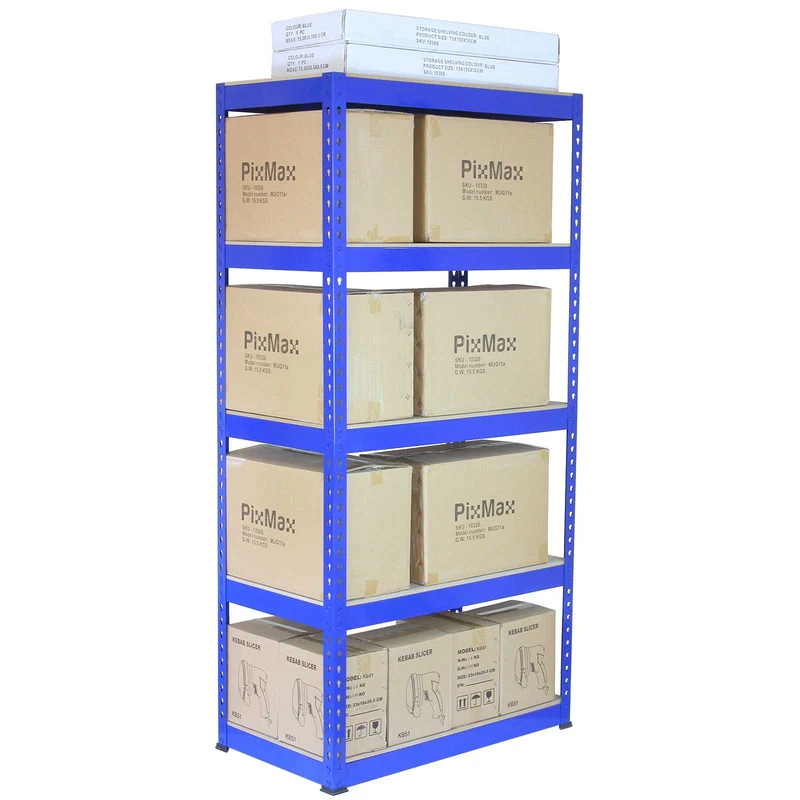Monster Racking - Lot de 3 Rayonnages Q-Rax en Acier Bleu 120cm & 2 Rayonnages Q-Rax 90cm