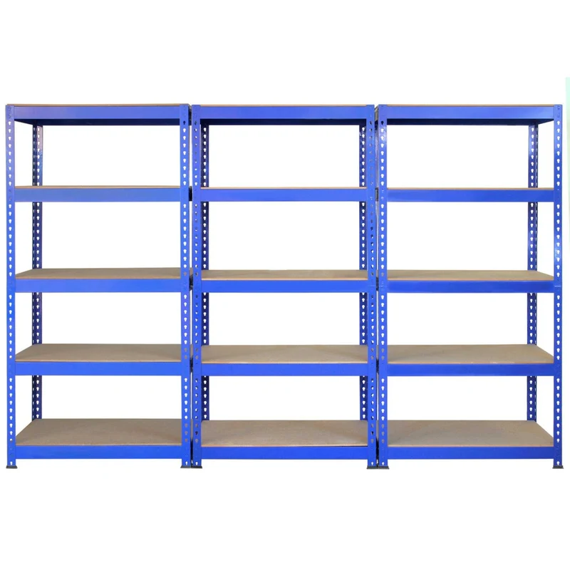 Monster Racking - Lot de 5 Rayonnages Q-Rax en Acier Bleu 90 cm x 50 cm x 182,5cm & Maillet