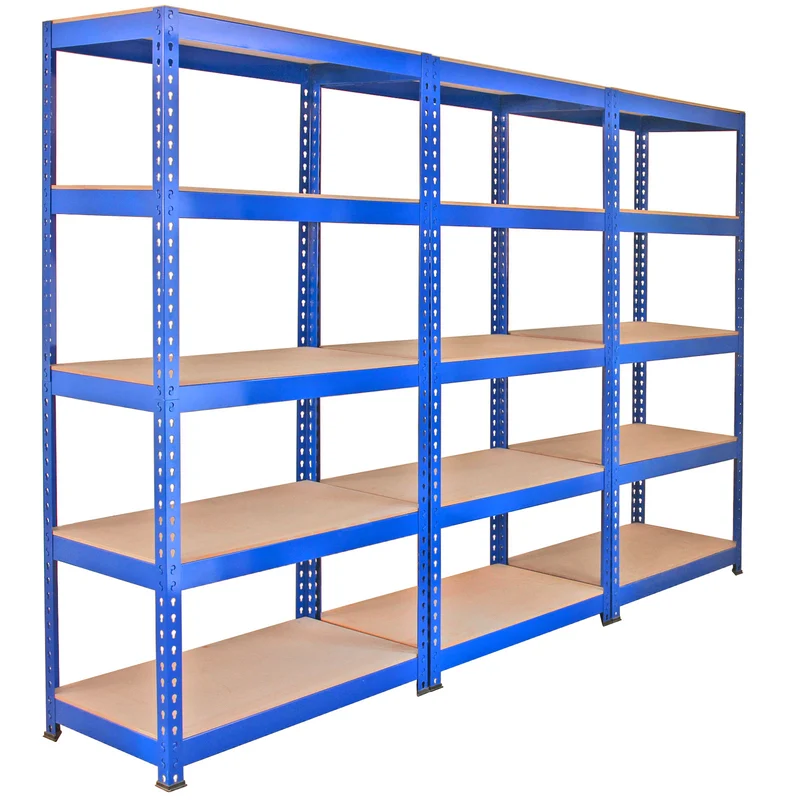 Monster Racking - 5 Rayonnages Q-Rax en Acier Bleu 90 cm x 50 cm x 182,5cm