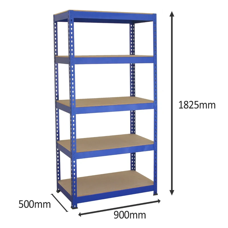 Monster Racking - Lot de Rayonnages Q-Rax 90cm en Acier Bleu & Maillet