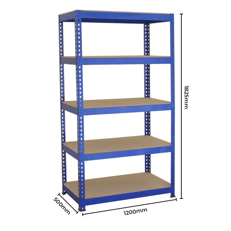 Monster Racking - Lot de 3 Rayonnages Q-Rax en Acier Bleu 90cm, 2 Rayonnages Q-Rax 120cm & Maillet