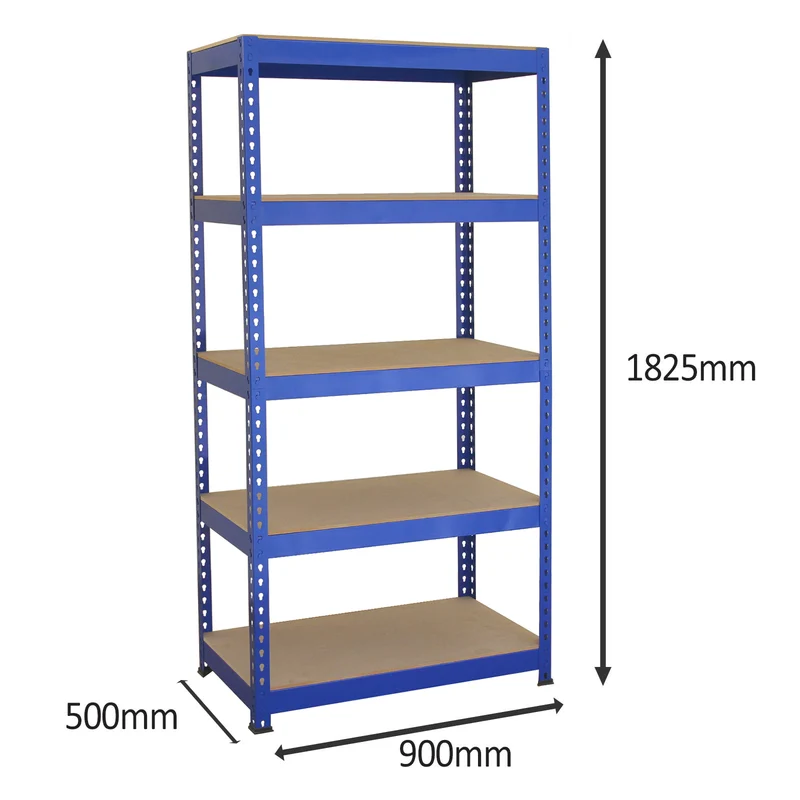 Monster Racking - 3 Rayonnages Q-Rax en Acier Bleu 90cm x 50cm x 182,5cm