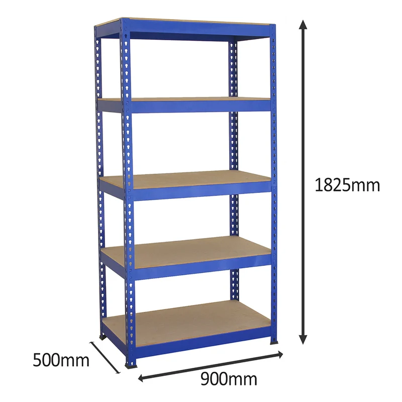 Monster Racking - 1 Rayonnage Q-Rax en Acier Bleu 90 cm x 50 cm x 182,5cm