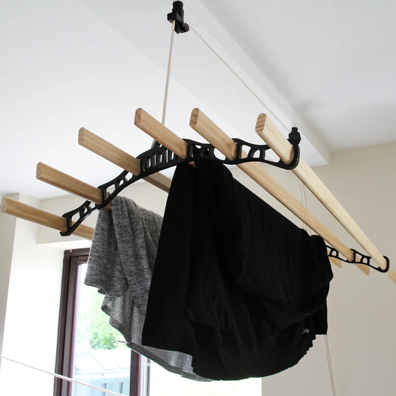 Étendoir à Linge Suspendu de 1,2 m - Noir