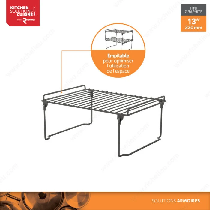 Étagère empilable en fil d'acier – Graphite