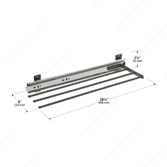 Porte-serviettes coulissant triple en acier – Graphite