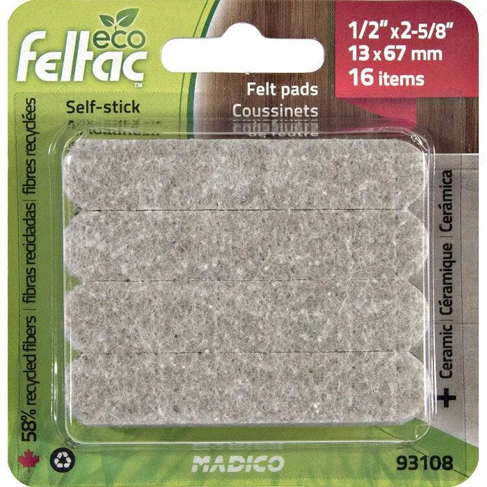 ECO FELTAC(MD) Coussinets de feutre beige (bandes)