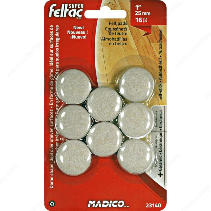 Patins de feutre en forme de dôme SUPER FELTAC(MD)