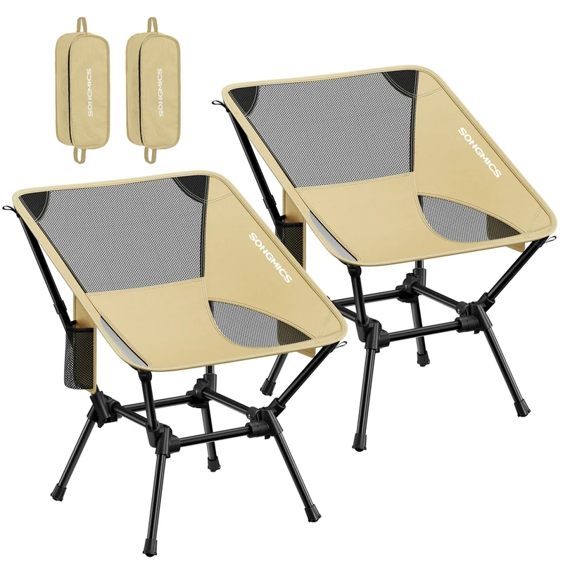 Sillas de Camping Bajas con Respaldo Plegable y Altura Ajustable