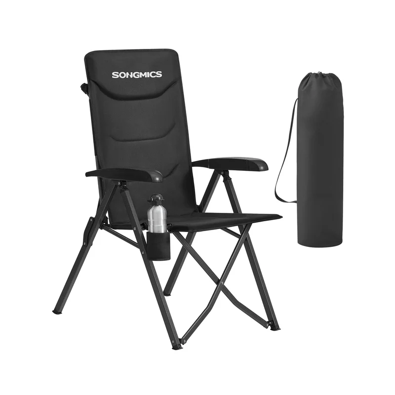 Silla de Camping Reclinable con Respaldo Alto Ajustable