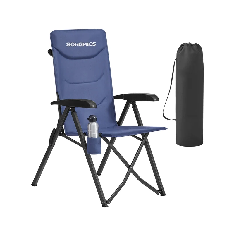 Silla de Camping Reclinable con Respaldo Alto Ajustable