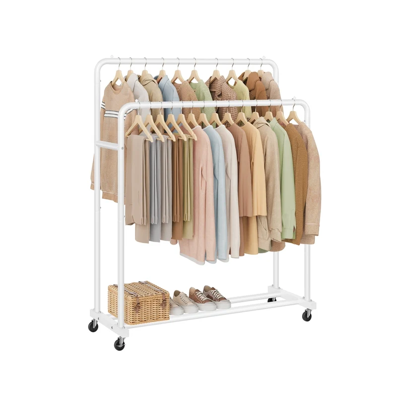 Perchero para ropa con ruedas y frenos ajustables