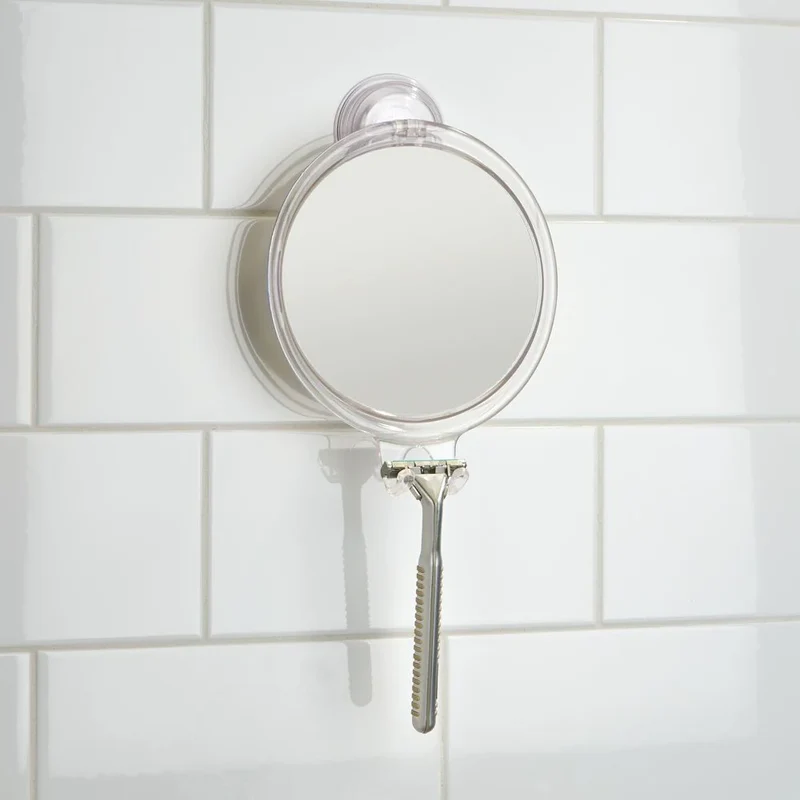 Miroir anti-buée et porte-rasoir à ventouse - Power Lock